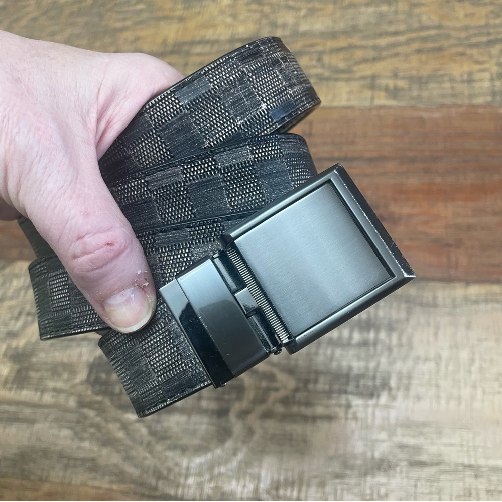 SlideBelts Leather Belt patterned checkered size 30-46